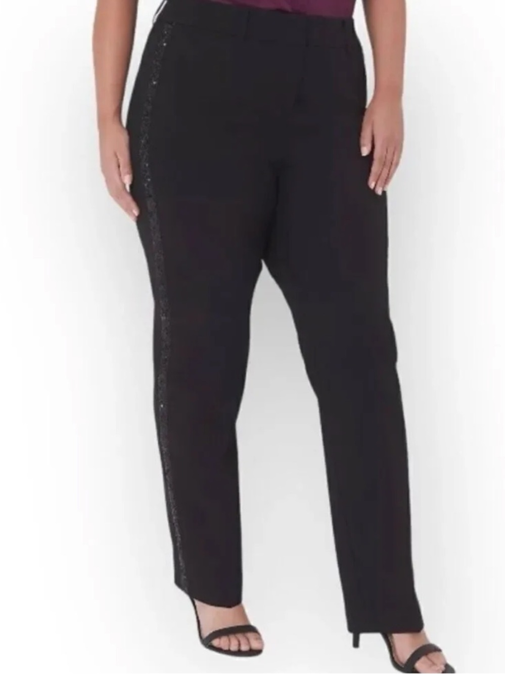 Lane Bryant The perfect Drspe Leg Pants with Sequined Side Stripe- worn twice-
